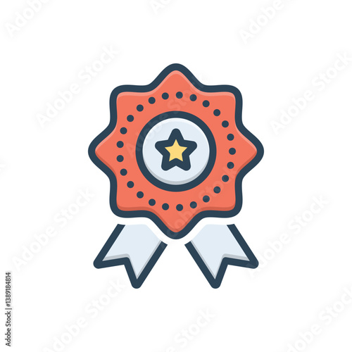Color illustration icon for badge