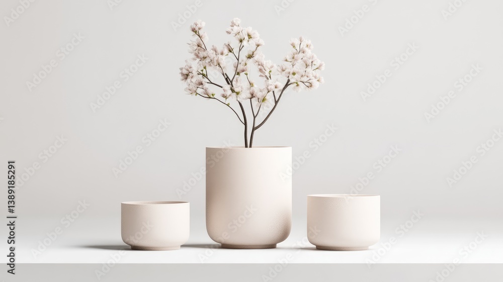 Flower Arrangement Minimalist Pots, Soft Lighting High Resolution, Center Composition Neutral Tones, Simple Elegance Still Life, Neutral Background, Calm Serene Mood, Home Decor Inspiration. Flower Arrangement Minimalist Pots, Soft Lighting High Resolution, Center Composition Neutral Tones, Simple Elegance Still Life, Neutral Background, Calm Serene Mood, Home Decor Inspiration.