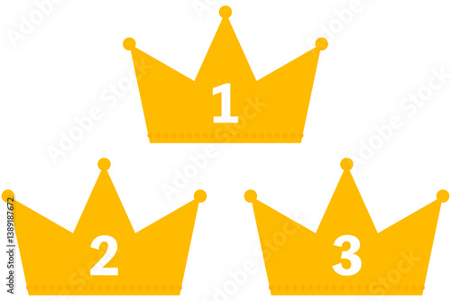 王冠のランキングイラストセット