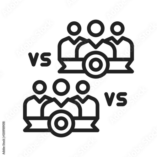 Team Vs Team icon vector image. Suitable for mobile apps, web apps and print media.