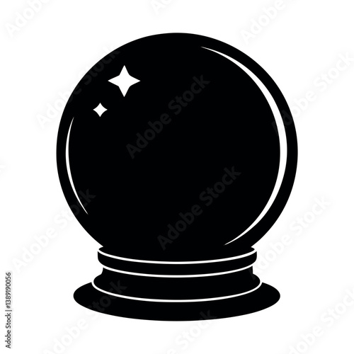 glass globe with reflection on white