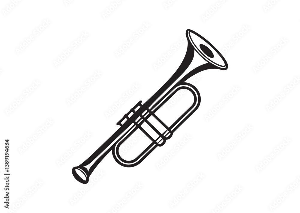 Trumpet silhouette, Trumpet Icon, Trumpet Black vector Trumpet silhouette, Trumpet Icon, Trumpet Black vector