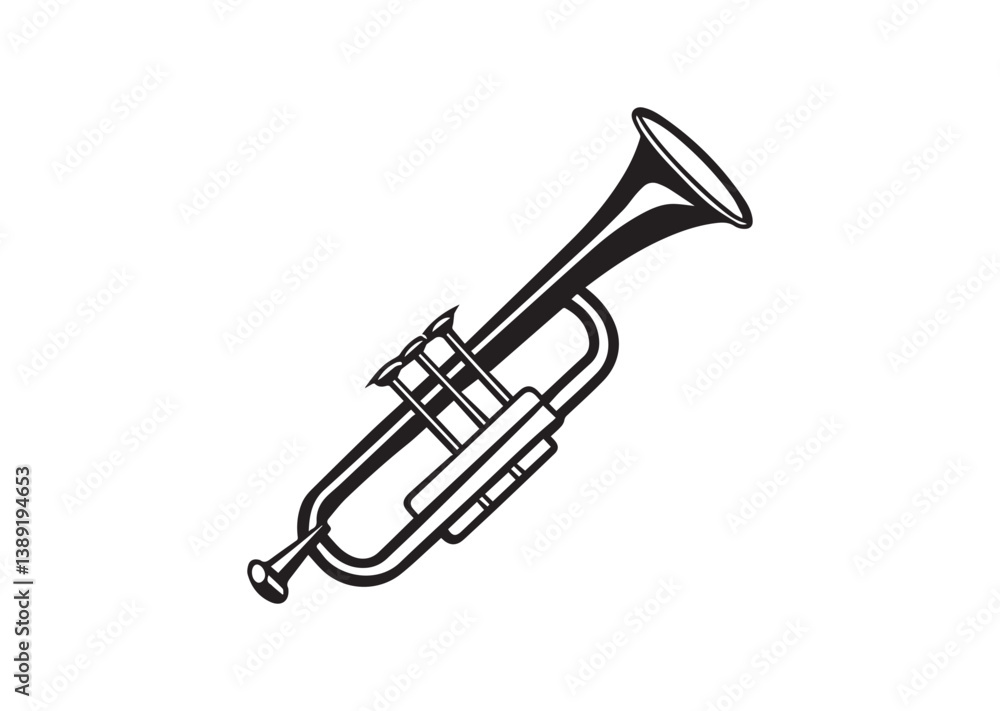 Trumpet silhouette, Trumpet  Icon, Trumpet Black vector