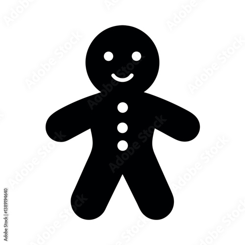 gingerbread man isolated on black