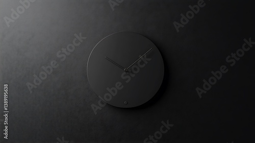 Wallpaper Mural Minimalist black wall clock on dark background. Torontodigital.ca