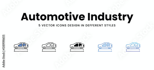 Automotive Industry vector icons set stock illustration