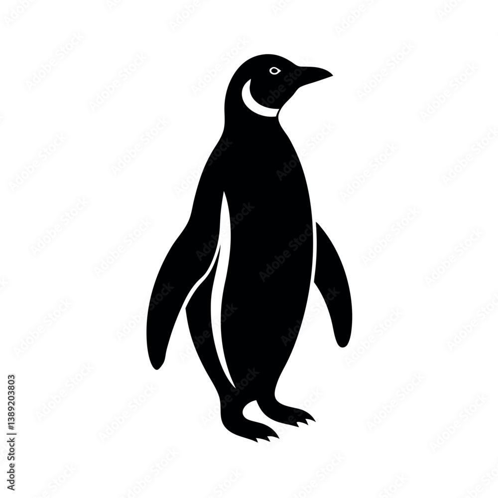 Fototapeta premium penguin-vector-silhouette-on-white-background
