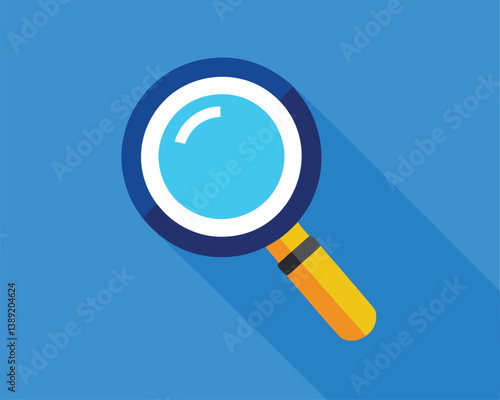 Magnifying Glass Icon. Flat Design Illustration