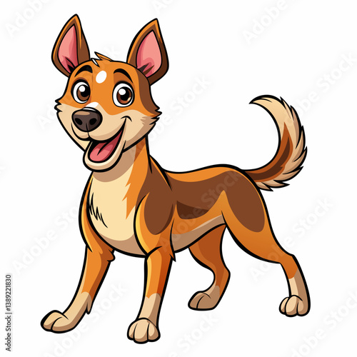 A cartoon dog in playful mood vector isolated on white background