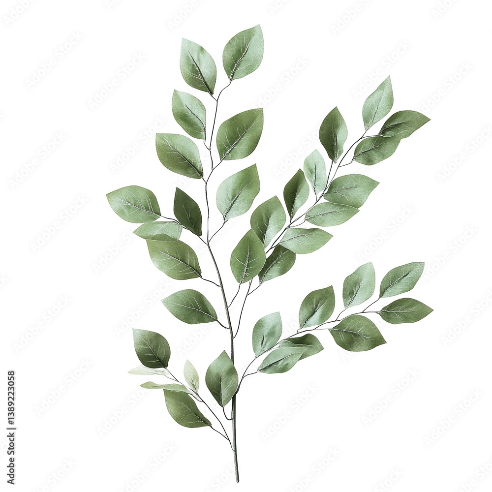 Naklejka premium Delicate, light-green leaves on a branch