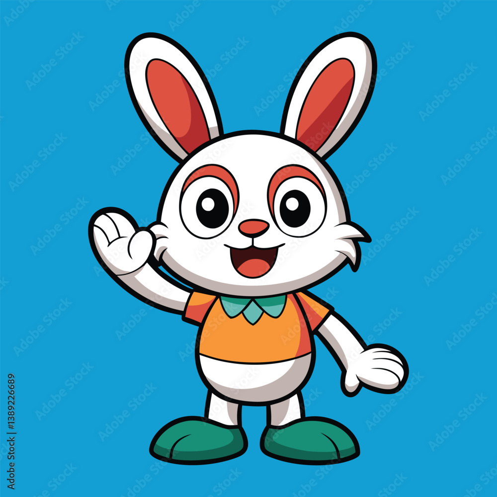 Cute Rabbit in Welcoming Gesture Vector Cute Rabbit in Welcoming Gesture Vector