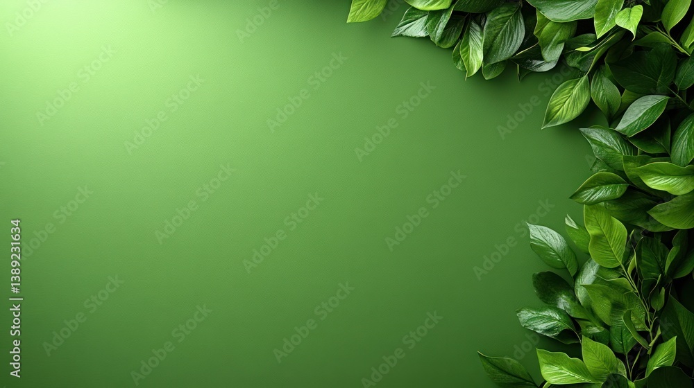 Fototapeta premium Fresh green leaves border