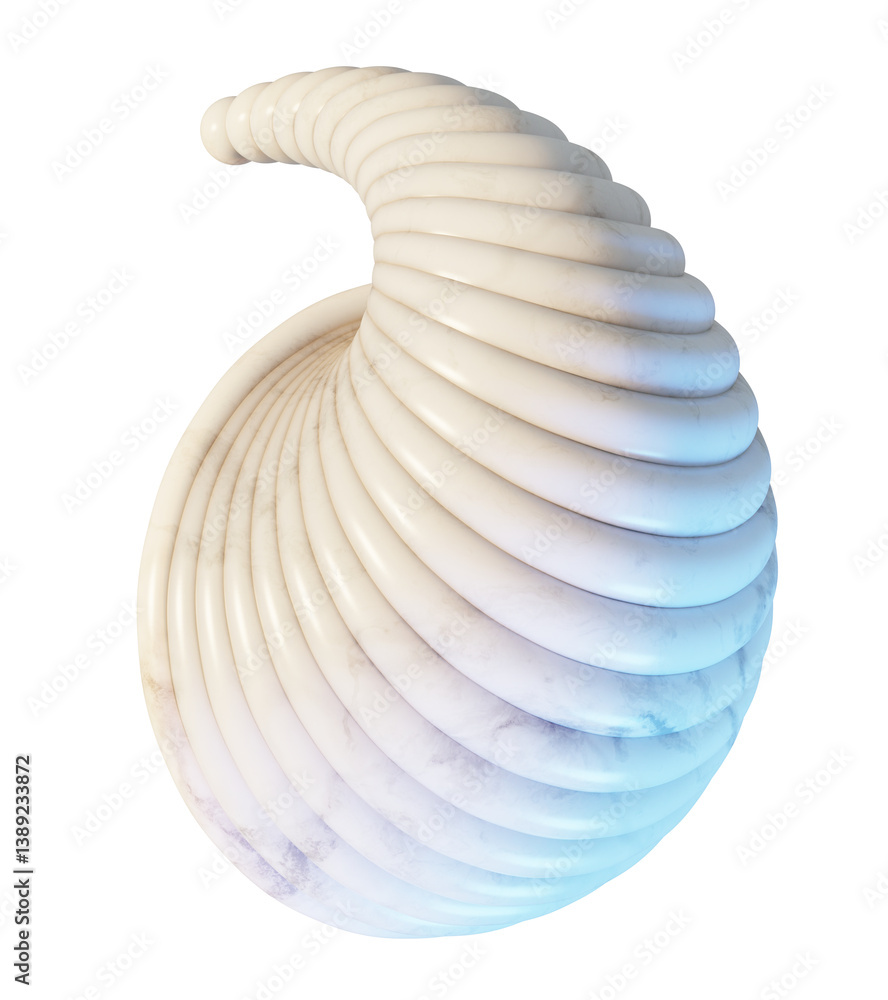 Marble geometric abstract sculpture shape, design element