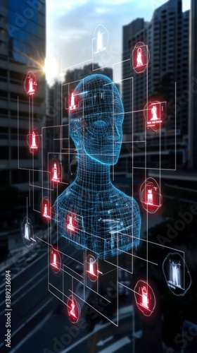 AI admins using tech for medicine and DNA research in a futuristic city
