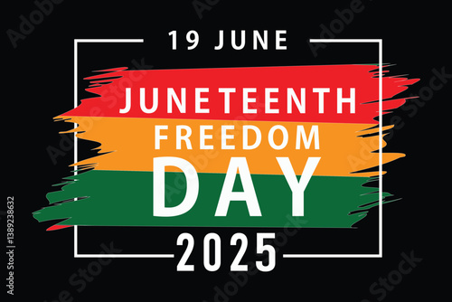 National Independence Day. Juneteenth, Freedom or Emancipation day. Annual american holiday, celebrated in June 19. African-American history and heritage. Poster, banner and background. Vector