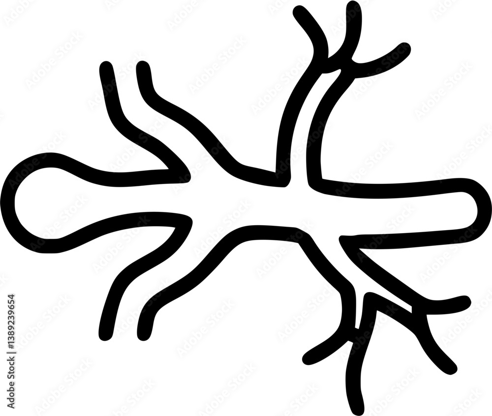 Blood vessels in outline icon style, Body System theme. Blood vessels in outline icon style, Body System theme.