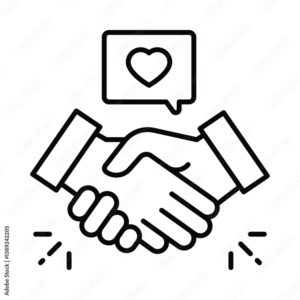Handshake vector outline icon. EPS 10 file Handshake vector outline icon. EPS 10 file