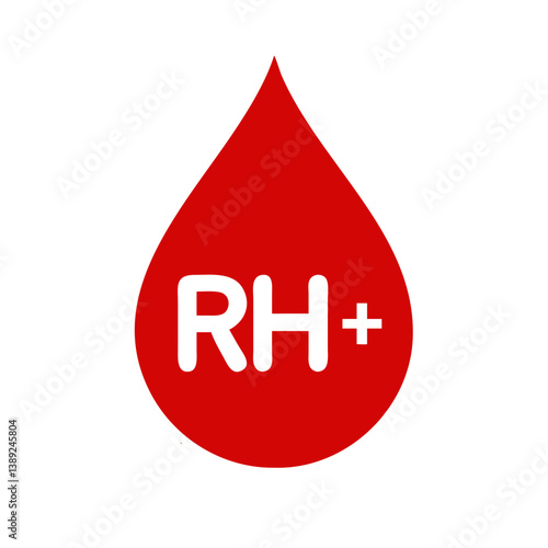 Blood type RH positive symbol design in a modern vector style
