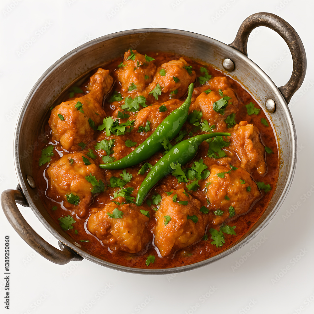 Fototapeta premium Delicious Chicken Curry with Green Chilies