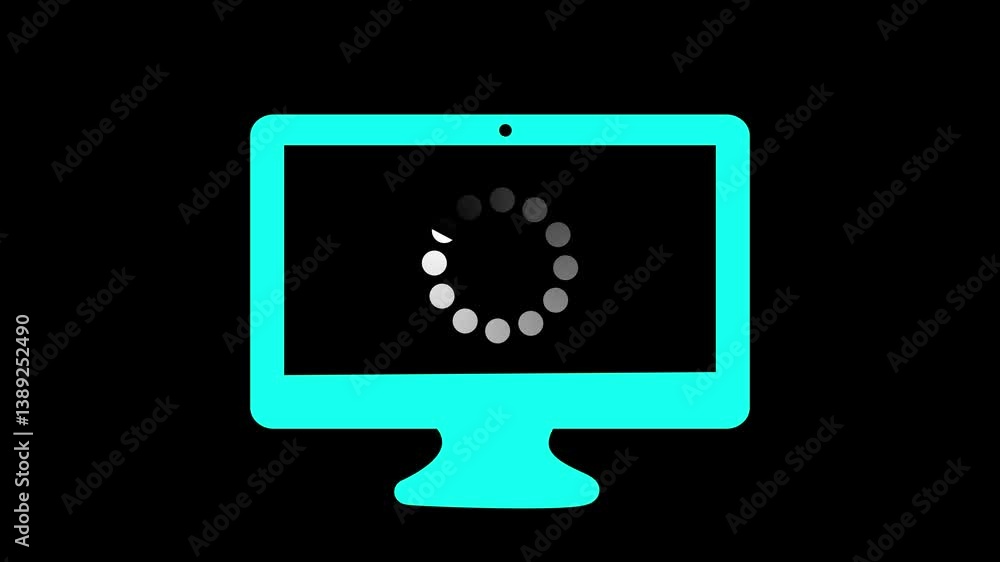 Preloaded buffering circle animation. loading circle icon in blue monitor. Charging, uploading, downloading and loading bar footage Preloaded buffering circle animation. loading circle icon in blue monitor. Charging, uploading, downloading and loading bar footage