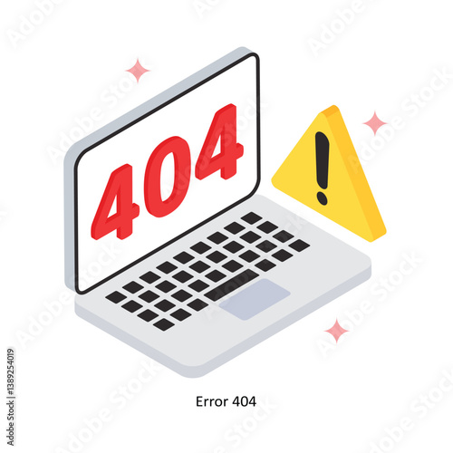 Error 404 Concept isometric Style Illustrations. Eps 10 File 