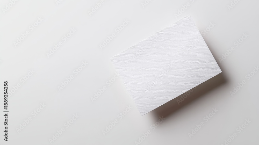 Minimalistic blank card on white surface, clean and simple design, conveying purity and focus.
Minimalistic blank card on white surface, clean and simple design, conveying purity and focus.