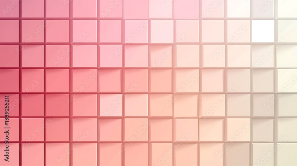Fototapeta premium Abstract pink and white cube grid background.