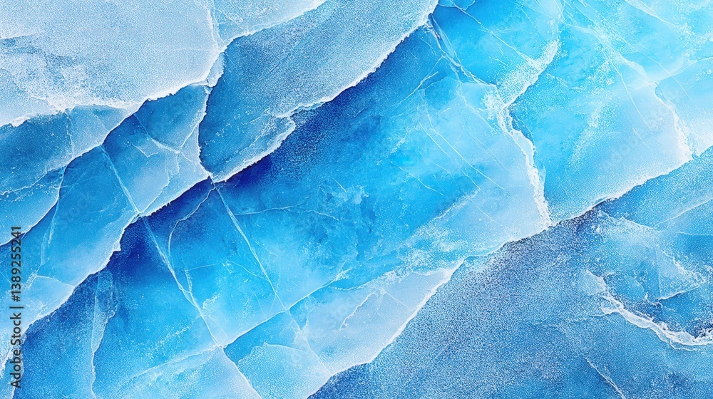 Obraz premium A vibrant blue textured background featuring intricate patterns and cracks, resembling ice or marble with a cool, refreshing aesthetic.