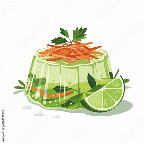 Lime Jello Salad with Carrots – Retro Vintage Food Art