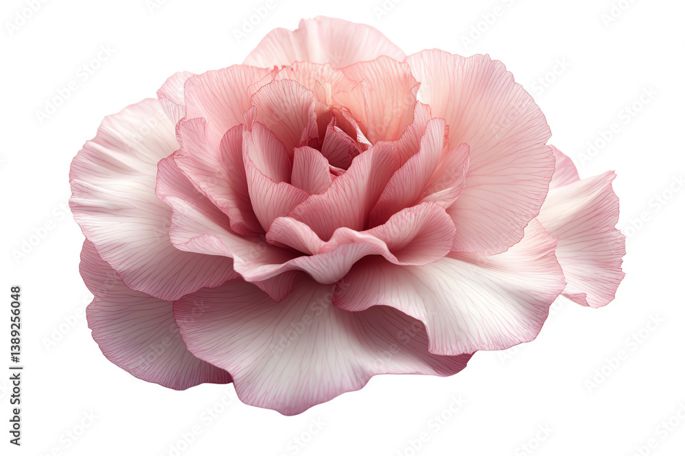 A beautiful pink flower with delicate petals, showcasing intricate details and soft colors against a white background. A beautiful pink flower with delicate petals, showcasing intricate details and soft colors against a white background.