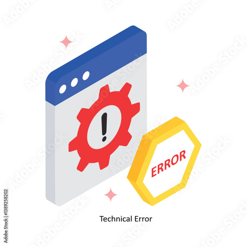 Technical Error Concept isometric Style Illustrations. Eps 10 File 