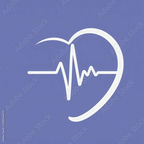 Heartbeat Icon, Pulse Flat Icon, Medical Heart Icon, Heart Rate Symbol for Medical apps and websites
