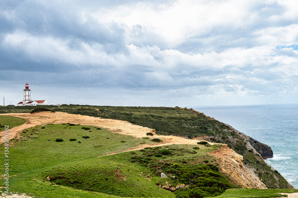 Cape Espichel Lighthouse in Portugal is a coastal lighthouse located in the parish of Castelo, district of Setubal