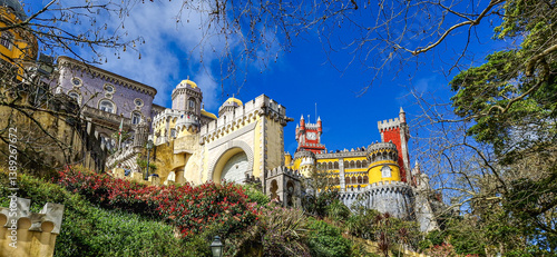 The National Palace of Pena, a UNESCO World Heritage Site at Sintra, Portugal.