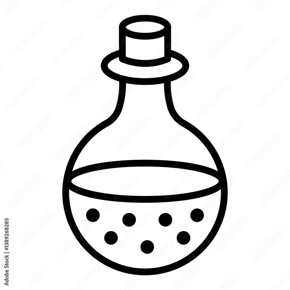 Round Glass Bottle Icon Round Glass Bottle Icon