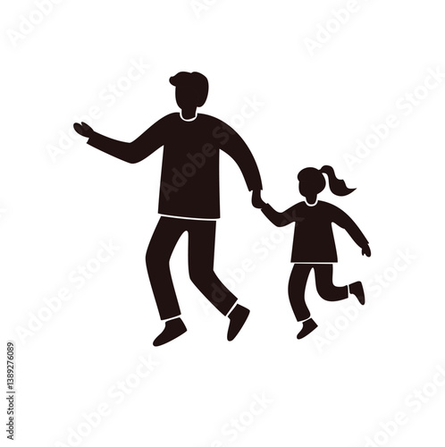 family silhouette, parenting icon, family bonding, father and daughter, mother and son, parents with kids, family dinner, travel with children, child care, parenting vector, daily life family, parent 