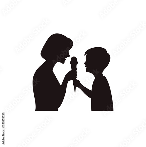 family silhouette, parenting icon, family bonding, father and daughter, mother and son, parents with kids, family dinner, travel with children, child care, parenting vector, daily life family, parent 
