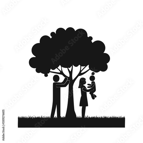 family silhouette, parenting icon, family bonding, father and daughter, mother and son, parents with kids, family dinner, travel with children, child care, parenting vector, daily life family, parent 