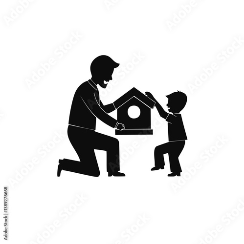 family silhouette, parenting icon, family bonding, father and daughter, mother and son, parents with kids, family dinner, travel with children, child care, parenting vector, daily life family, parent 