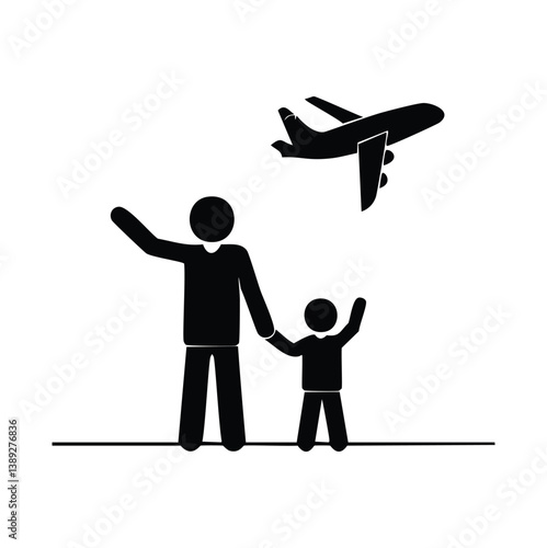 family silhouette, parenting icon, family bonding, father and daughter, mother and son, parents with kids, family dinner, travel with children, child care, parenting vector, daily life family, parent 
