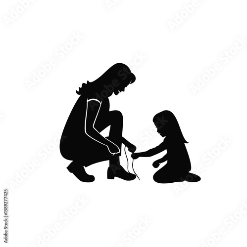 family silhouette, parenting icon, family bonding, father and daughter, mother and son, parents with kids, family dinner, travel with children, child care, parenting vector, daily life family, parent 