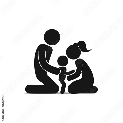 family silhouette, parenting icon, family bonding, father and daughter, mother and son, parents with kids, family dinner, travel with children, child care, parenting vector, daily life family, parent 