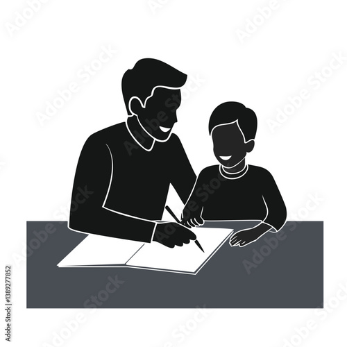 family silhouette, parenting icon, family bonding, father and daughter, mother and son, parents with kids, family dinner, travel with children, child care, parenting vector, daily life family, parent 