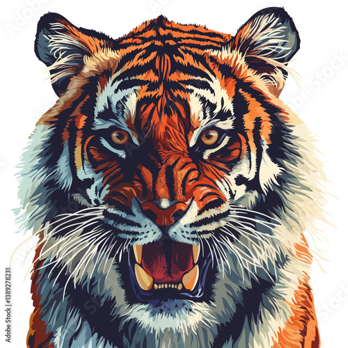 tiger, animal, vector, transparent background
