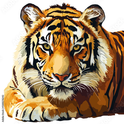 tiger, animal, vector, transparent background