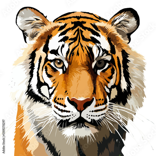 tiger, animal, vector, transparent background