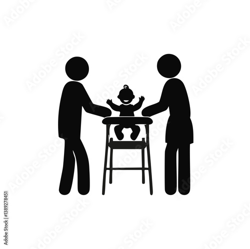 family silhouette, parenting icon, family bonding, father and daughter, mother and son, parents with kids, family dinner, travel with children, child care, parenting vector, daily life family, parent 