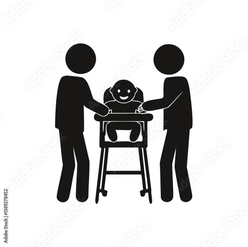 family silhouette, parenting icon, family bonding, father and daughter, mother and son, parents with kids, family dinner, travel with children, child care, parenting vector, daily life family, parent 