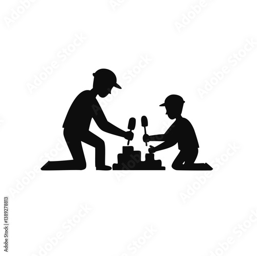 family silhouette, parenting icon, family bonding, father and daughter, mother and son, parents with kids, family dinner, travel with children, child care, parenting vector, daily life family, parent 