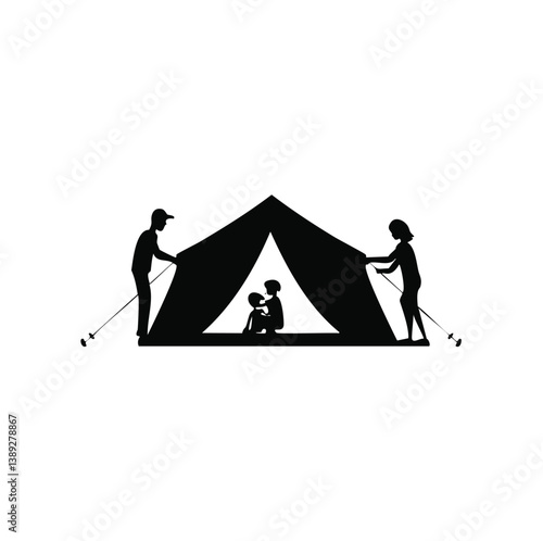 family silhouette, parenting icon, family bonding, father and daughter, mother and son, parents with kids, family dinner, travel with children, child care, parenting vector, daily life family, parent 